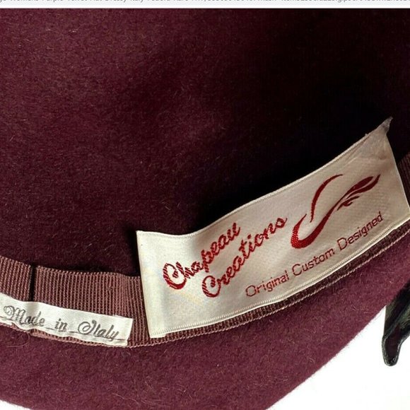 1970s Vintage Purple Velvet Hat RARE Ribbon Dressy